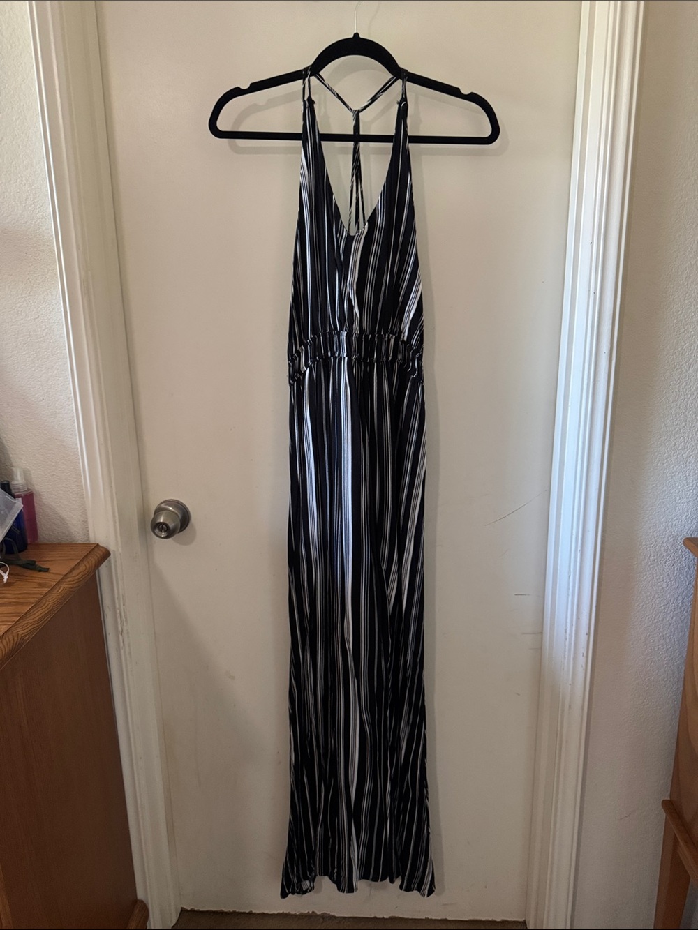 Maurices Black and White Striped Maxi Dress